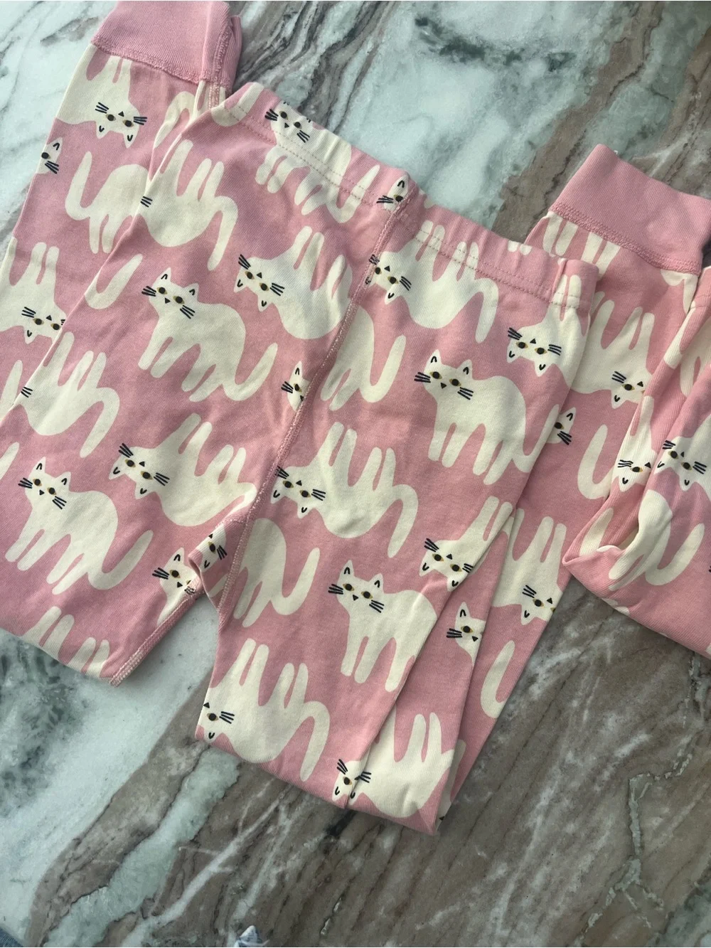 Pink Kid's Cat Print Pajama Set